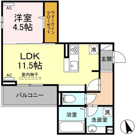 メテオール平和通の物件間取画像